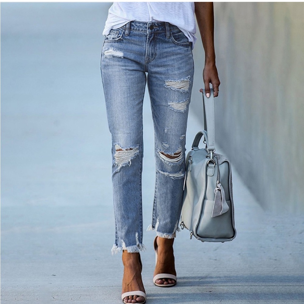 Women’s Fashion Ripped Skinny Jeans